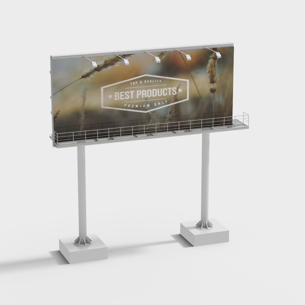 Large outdoor double column single sided billboard