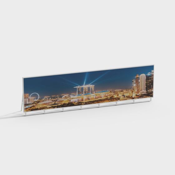 Futuristic City Nightscape 3D model Inspired by Marina Bay Sands