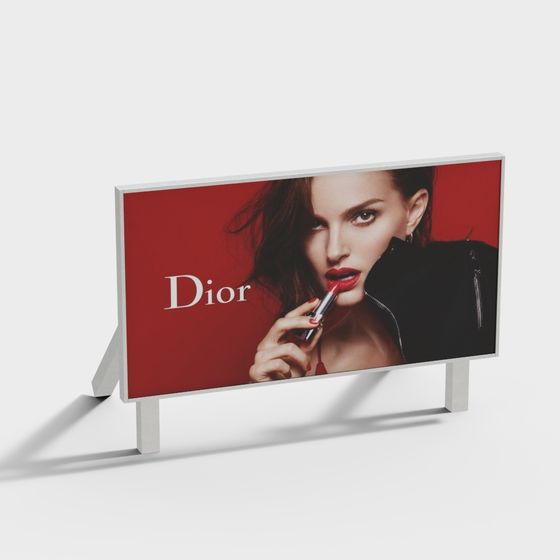 Stylish Low-Poly Billboard 3D Model