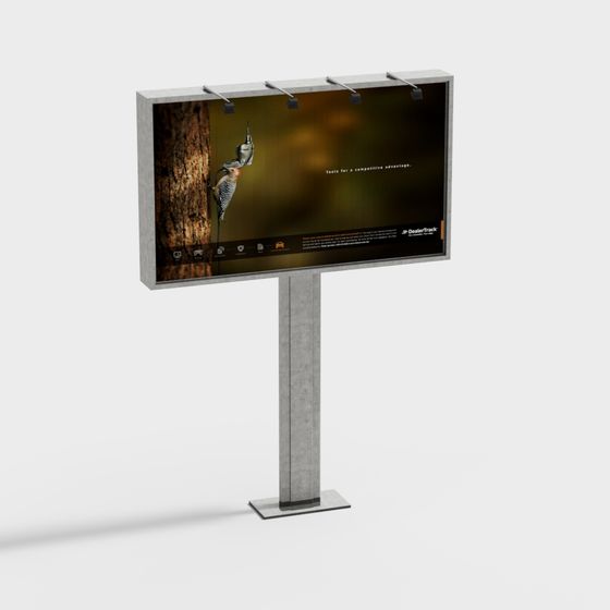 Modern Low-Poly Billboard 3D Model