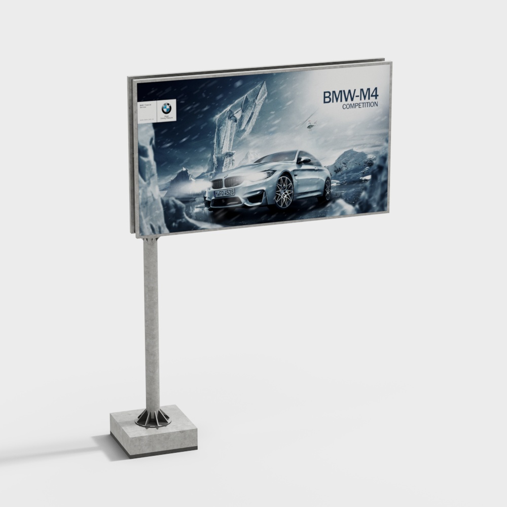 Large single column double-sided billboard on highway