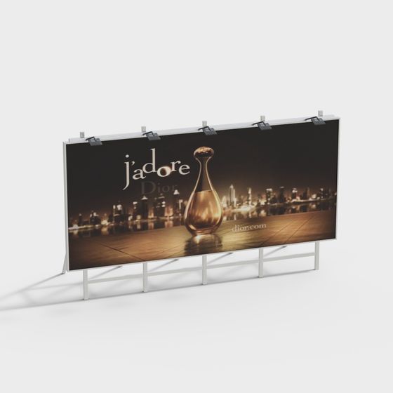 Low-Polygon Advertising Billboard 3D model