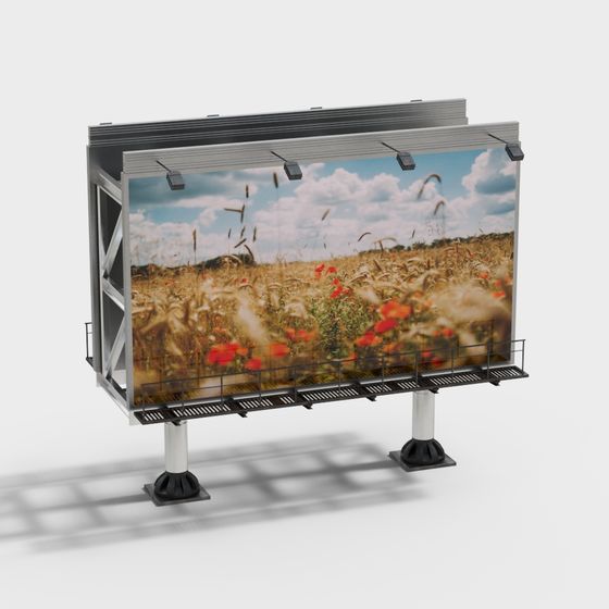 Artistic Low-Poly Billboard 3D model