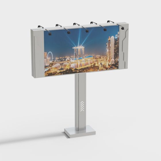 Modern Urban Outdoor Billboard 3D Model