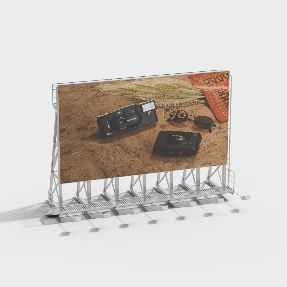 Folding mesh truss large billboard