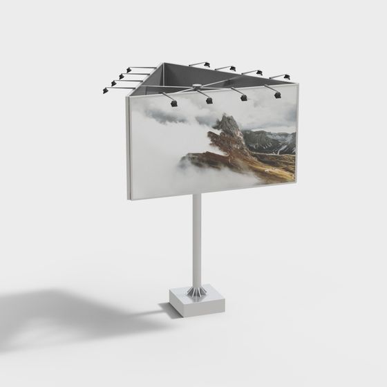 Unique Low-Poly Billboard 3D Model for Creative Projects