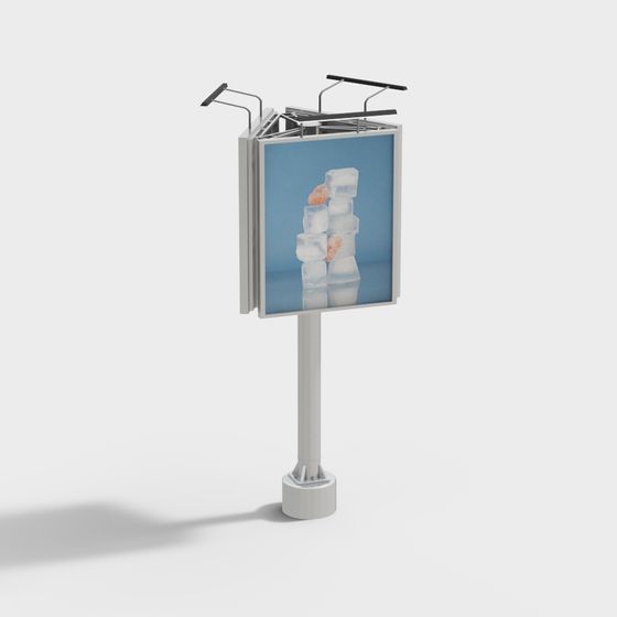 Modern Billboard 3D model with Ice and Art Design