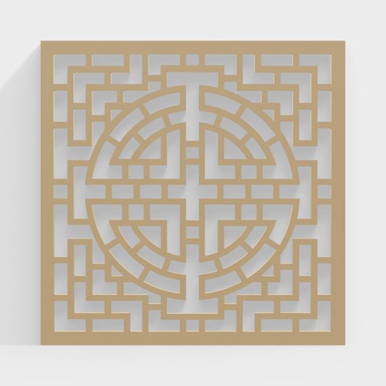 Labyrinth Panel 3D model for Artistic Spaces
