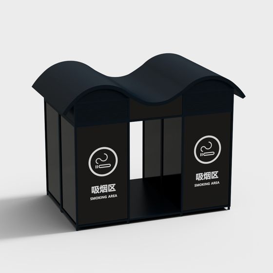 Stylish Smoking Area 3D model for Urban Spaces