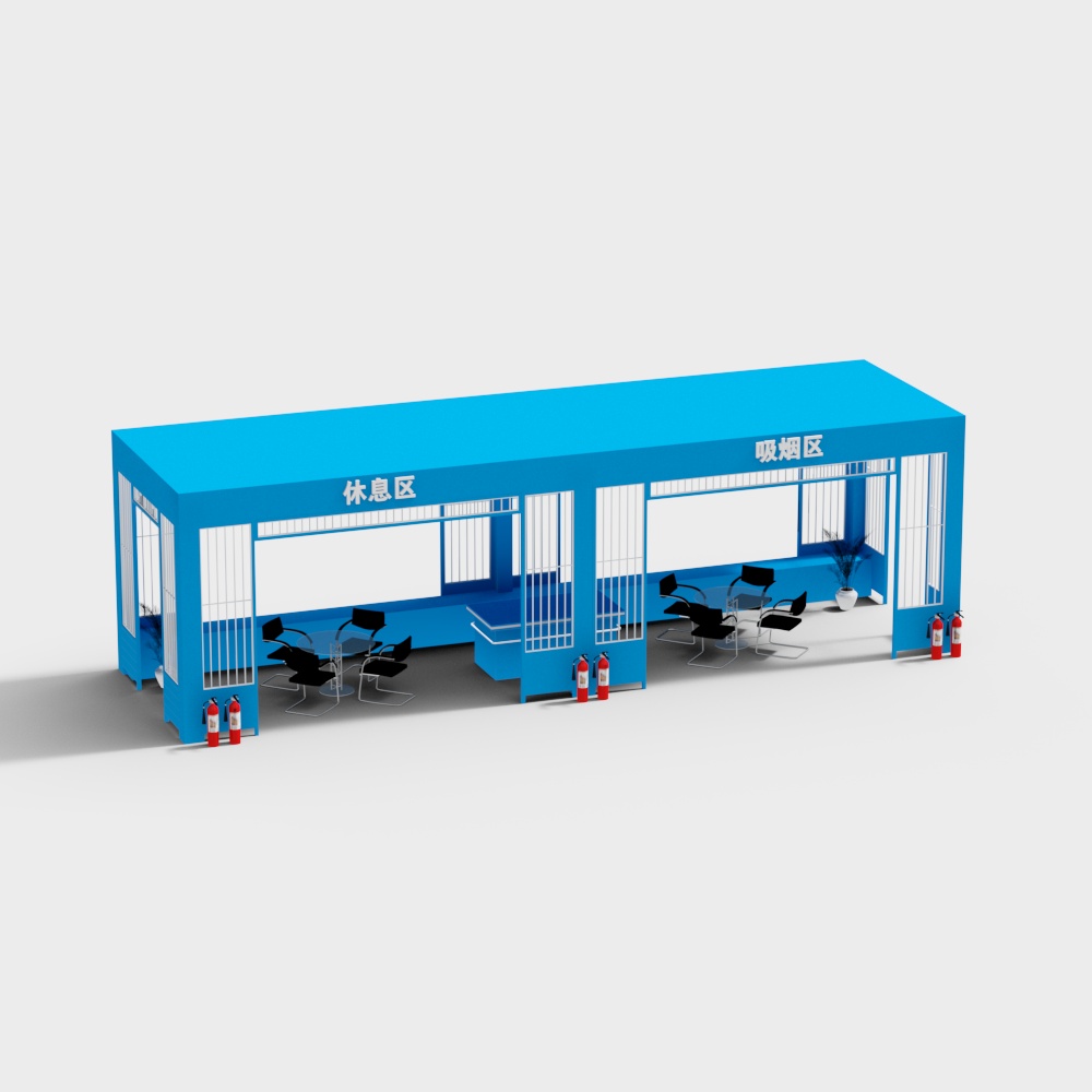 Smoking Area Rest Stop 3D model