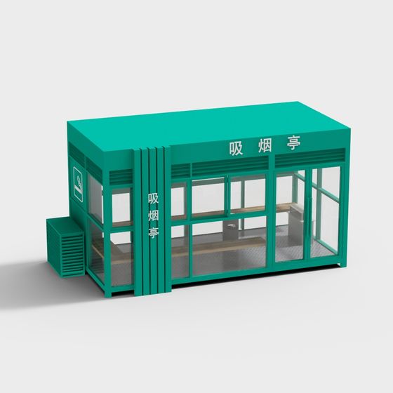 Stylish Smoking Pavilion 3D model for Urban Spaces