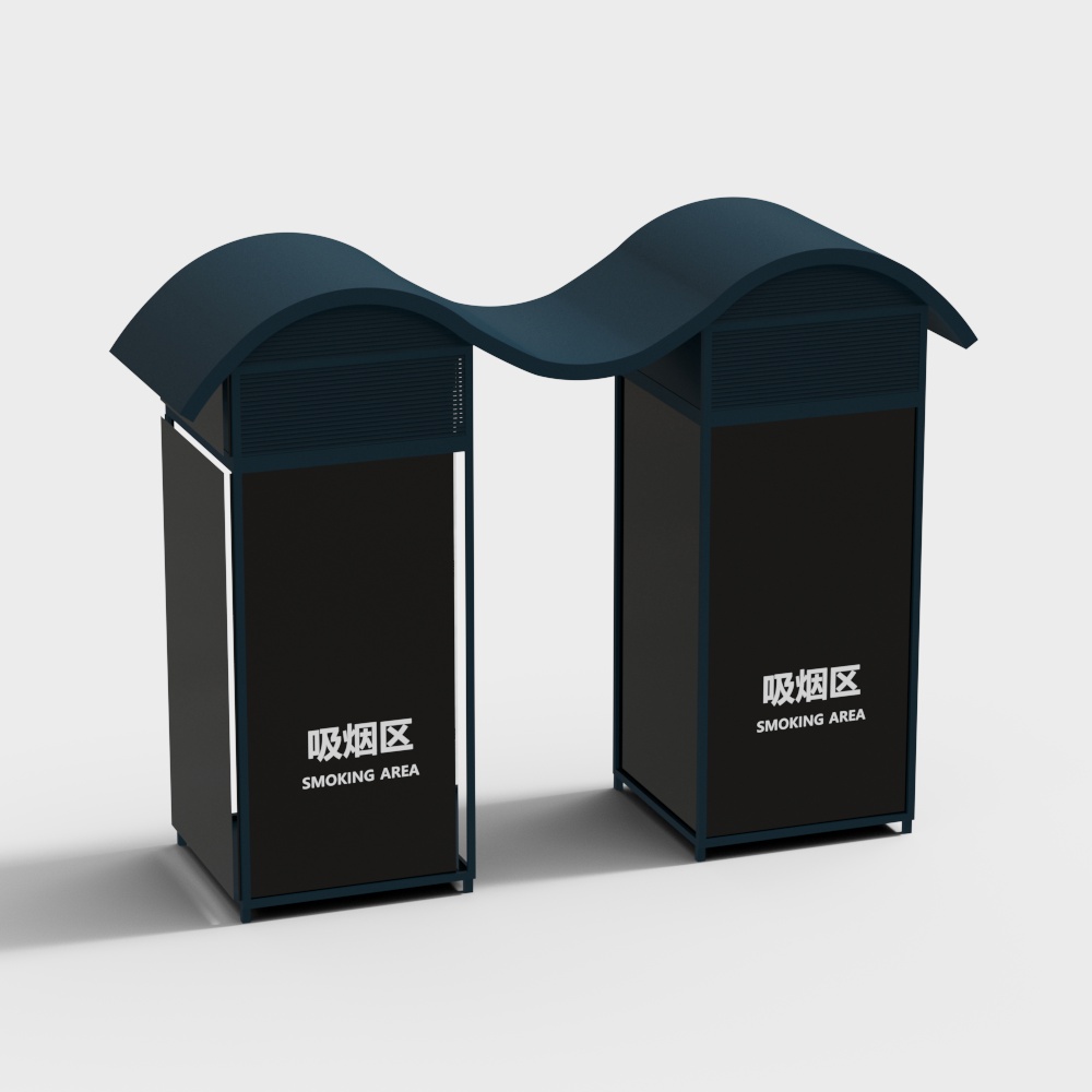 Stylish Smoking Area 3D model for Urban Spaces