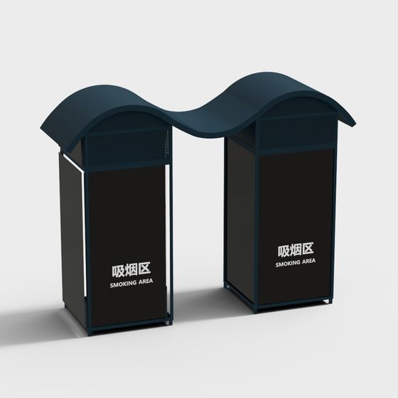 Stylish Smoking Area 3D model for Urban Spaces