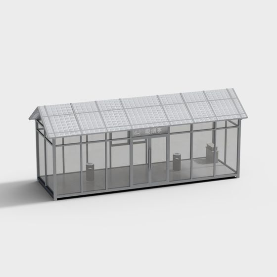 Low-Poly Smoking Pavilion 3D model