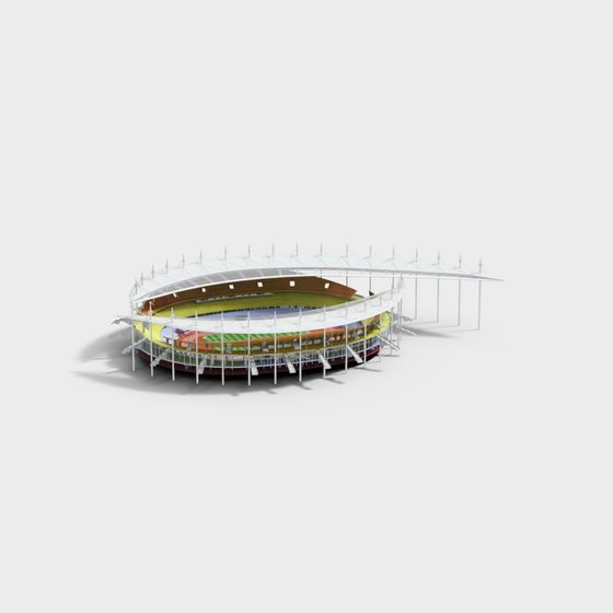 Low Poly Stadium 3D model for Creative Projects
