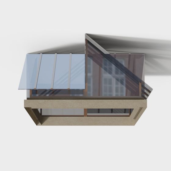 Creative Low-Poly Modern Architectural 3D model