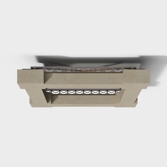 Futuristic Low-Poly Architectural Element 3D model