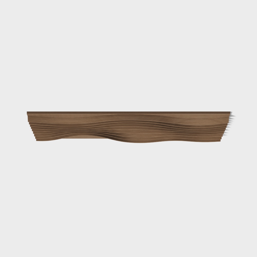 Wavy Wooden Beam 3D Model – Realistic Wood Texture