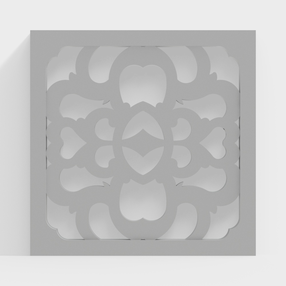 Square carved window