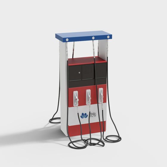 City Gas Station Low-Poly 3D model