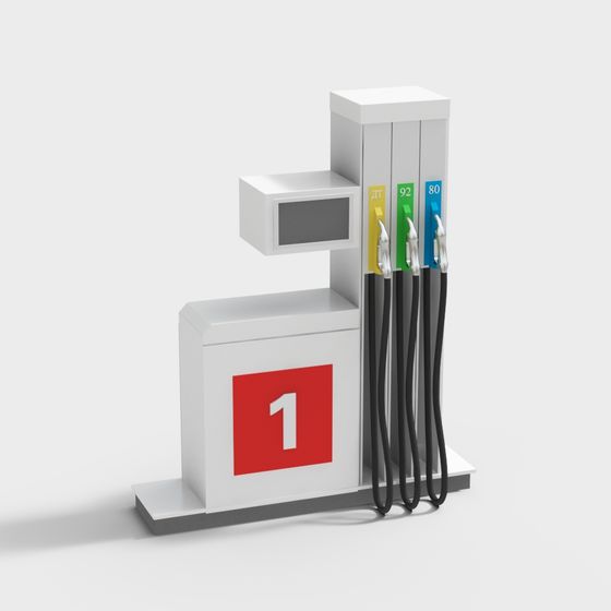 Contemporary Gas Pump Station 3D model for Creative Projects