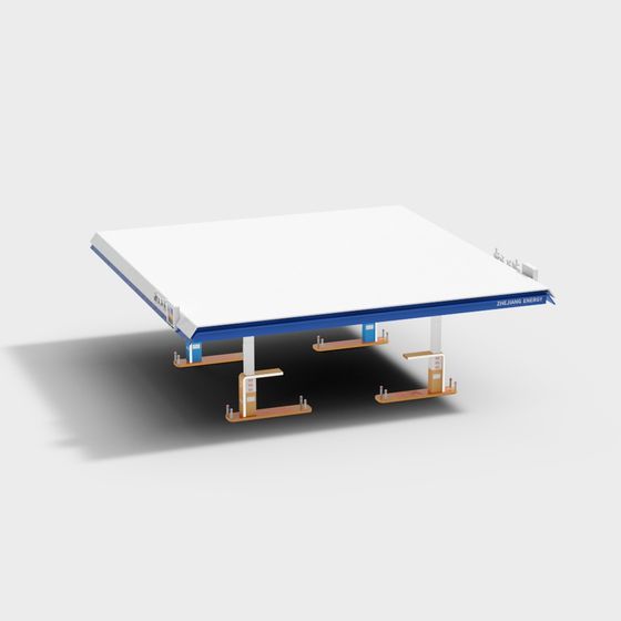 Urban Oasis 3D Model for Modern Gas Stations