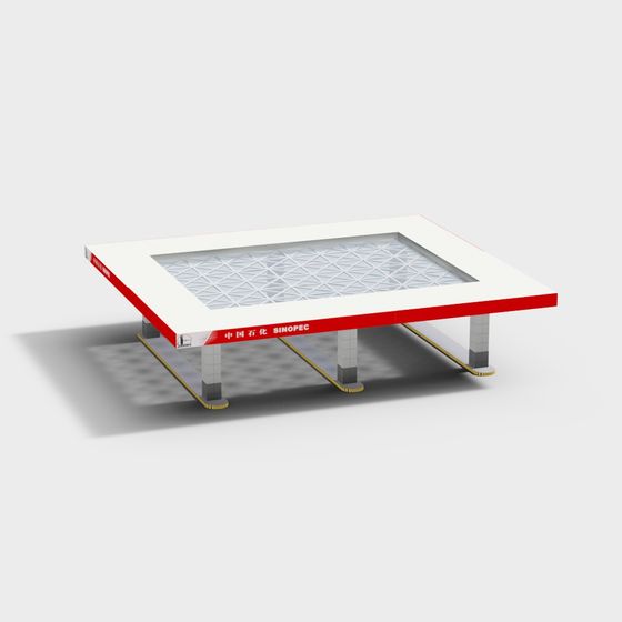 Sinopec Gas Station 3D Model