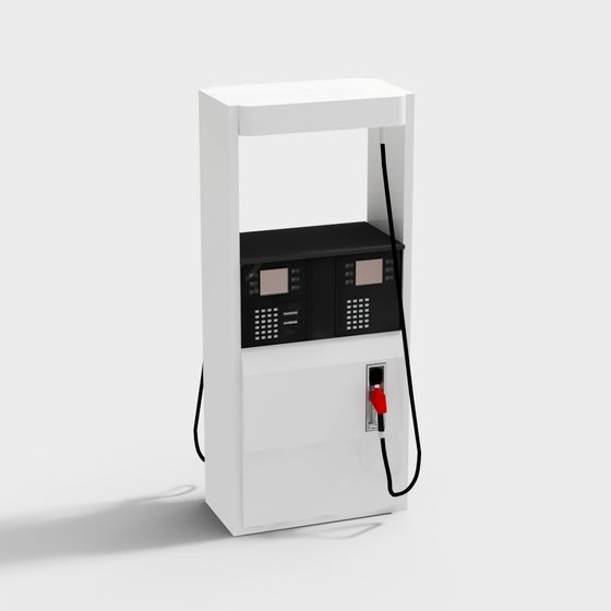 Urban Gas Station Low-Poly 3D model