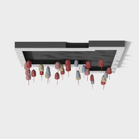 Elegant Low-Poly Chandelier 3D model