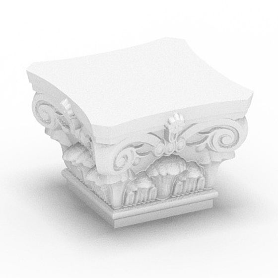 Stylish Gray Column Cap 3D Model