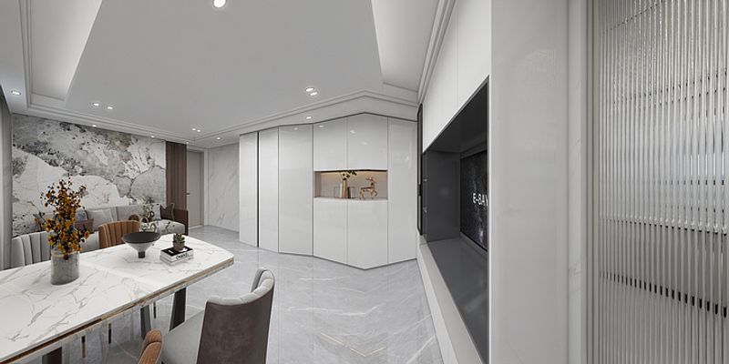Minimalist Dining Room with Gray Elegance