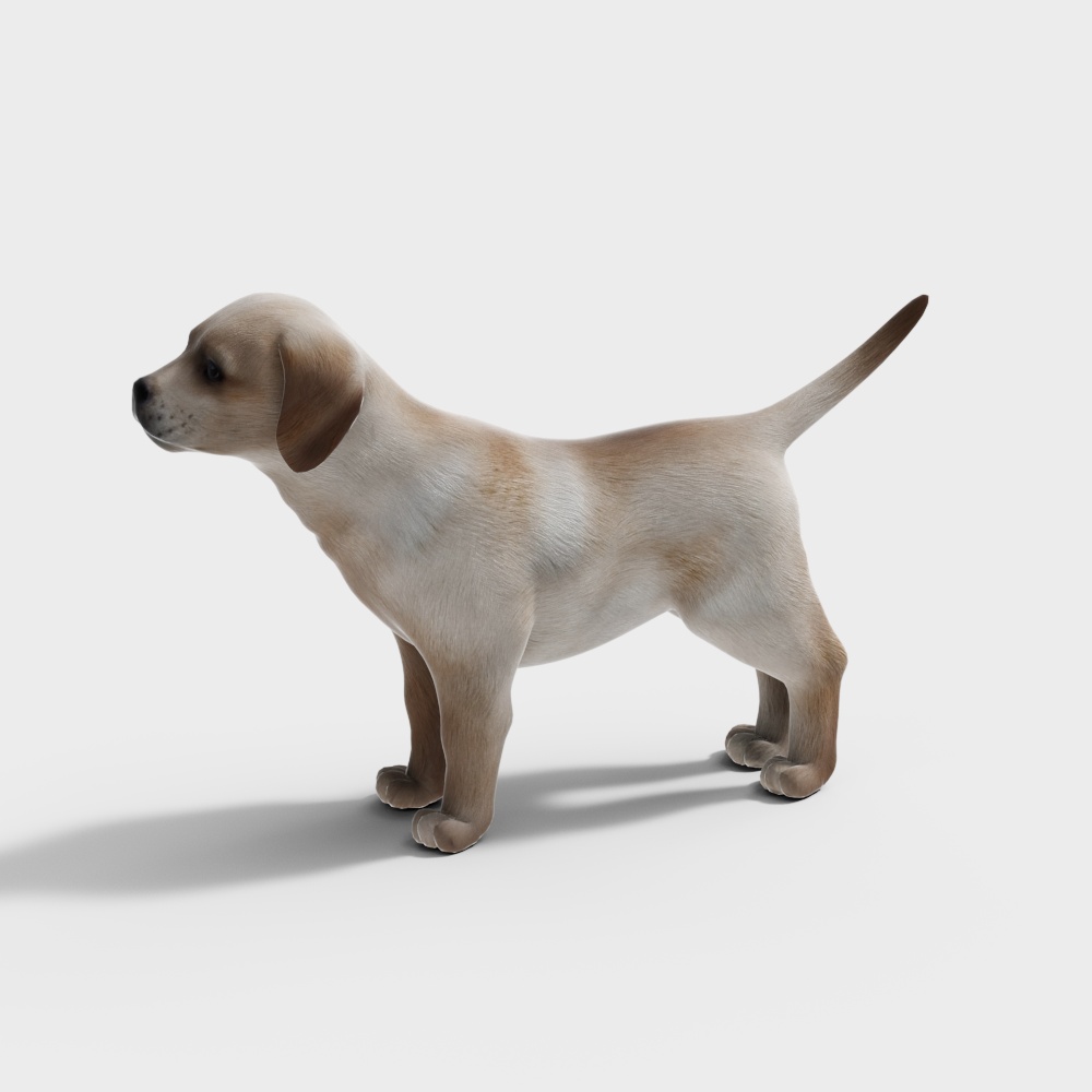Adorable Low-Poly Puppy 3D model