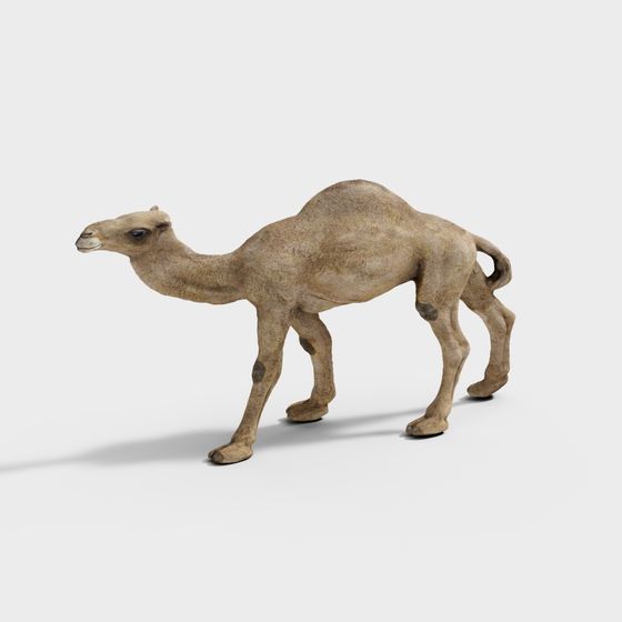 Realistic Low-Poly Camel 3D Model