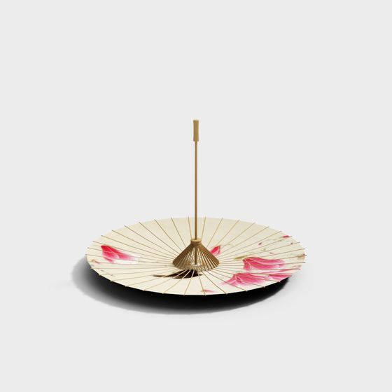 Charming Low-Poly Oil Paper Umbrella 3D model for Creative Designs