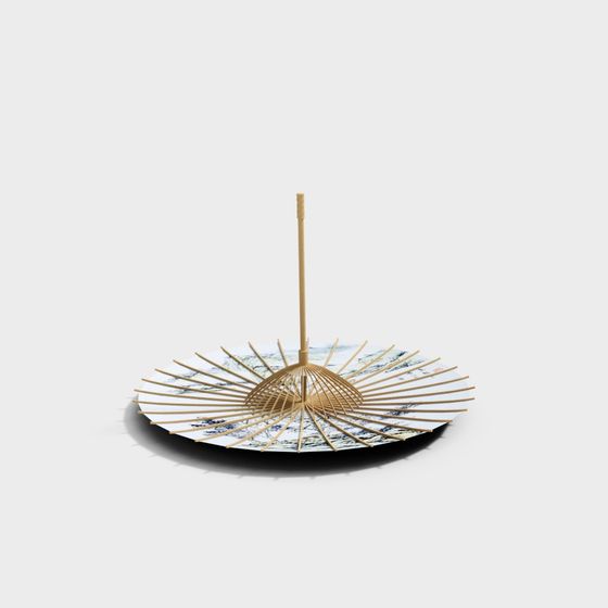 3D Model of Eastern Charm Low Poly Folding Fan