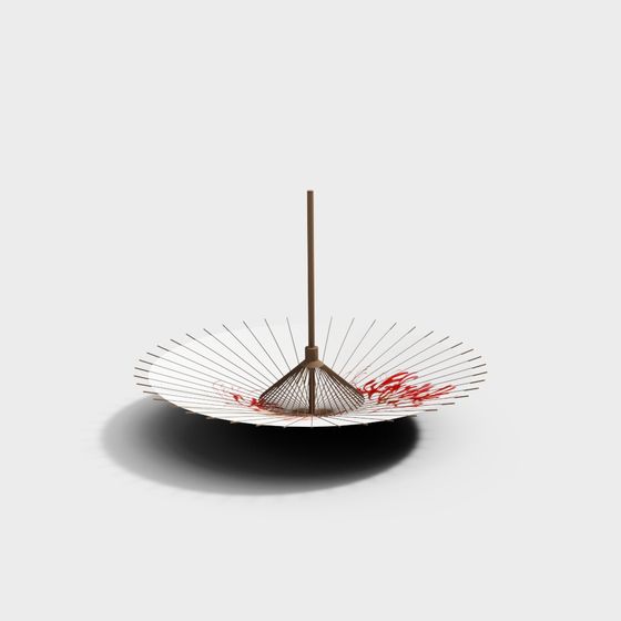 Elegant Low-Polygon Folding Fan 3D model