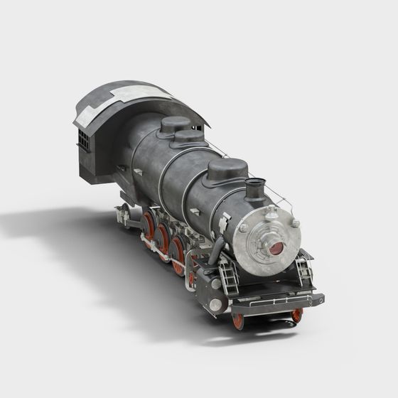 Vintage Steam Locomotive 3D model
