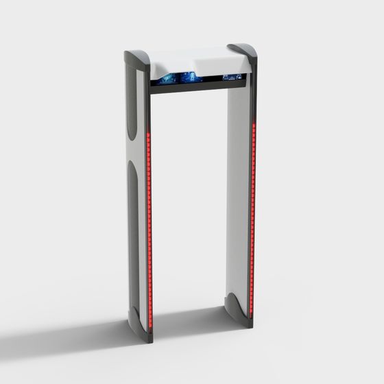 Low-Polygon High-Detail Security Gate 3D model