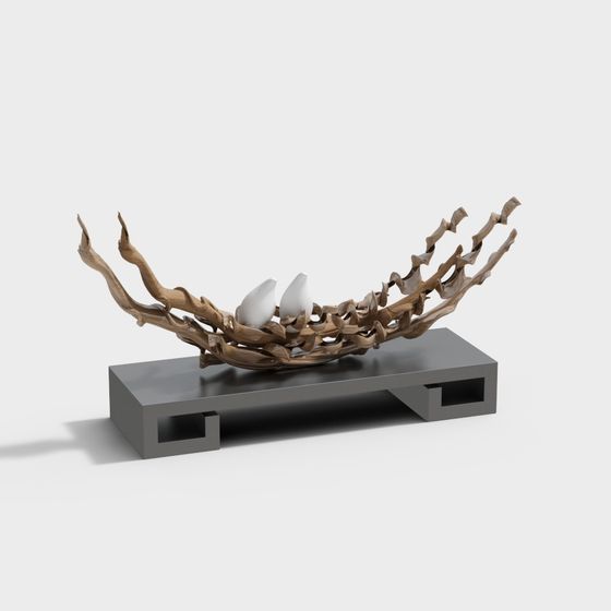 Wind Wings 3D Model - Nature Inspired Art Piece