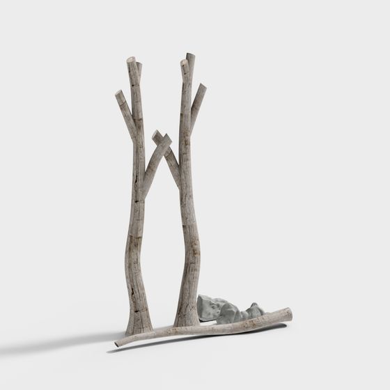 Highly Detailed Low-Poly Dead Tree 3D Model