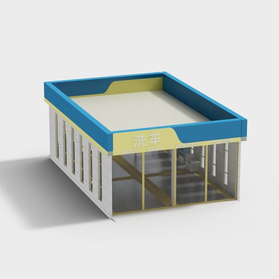 Stylish Car Wash 3D model for Modern Urban Spaces
