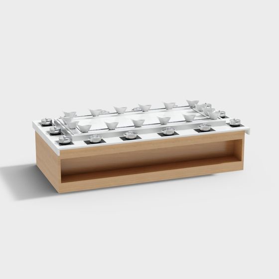 Elegant Low-Poly Chess Table 3D model