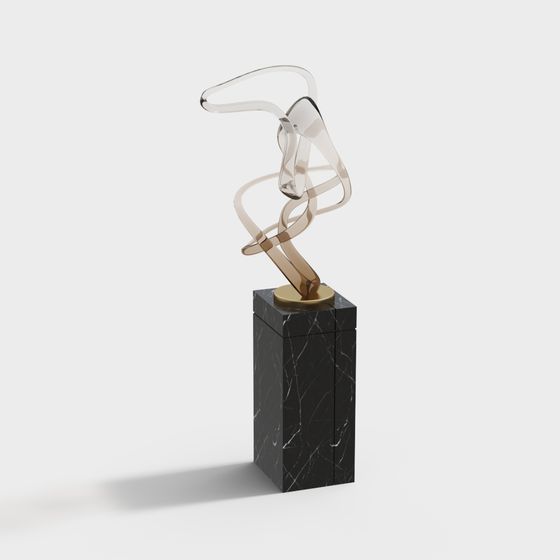Elegant Abstract Sculpture 3D model