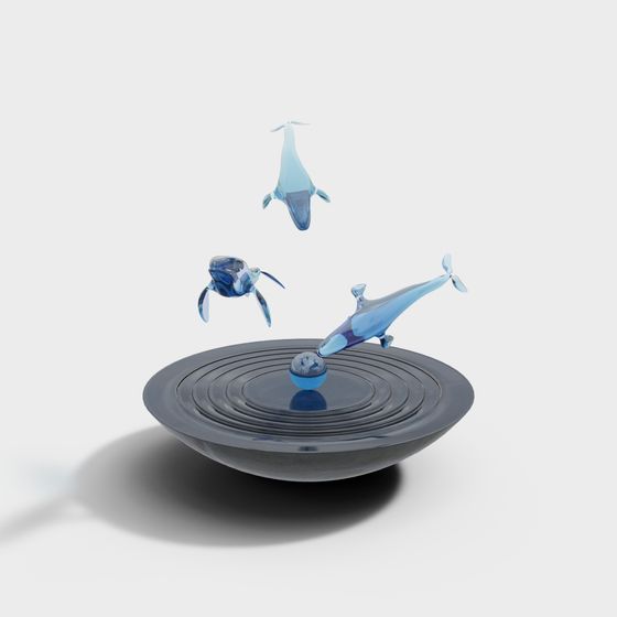 Whale Dance 3D model for Tranquil Ocean Scenes