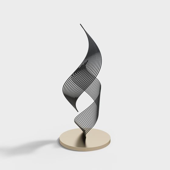 Luminous Flow Sculpture 3D model for Creative Spaces