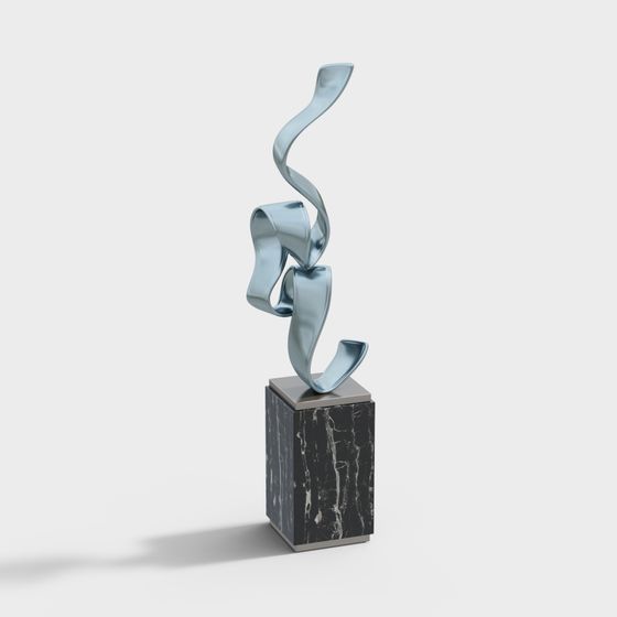 Streamlined Metal Sculpture 3D Model