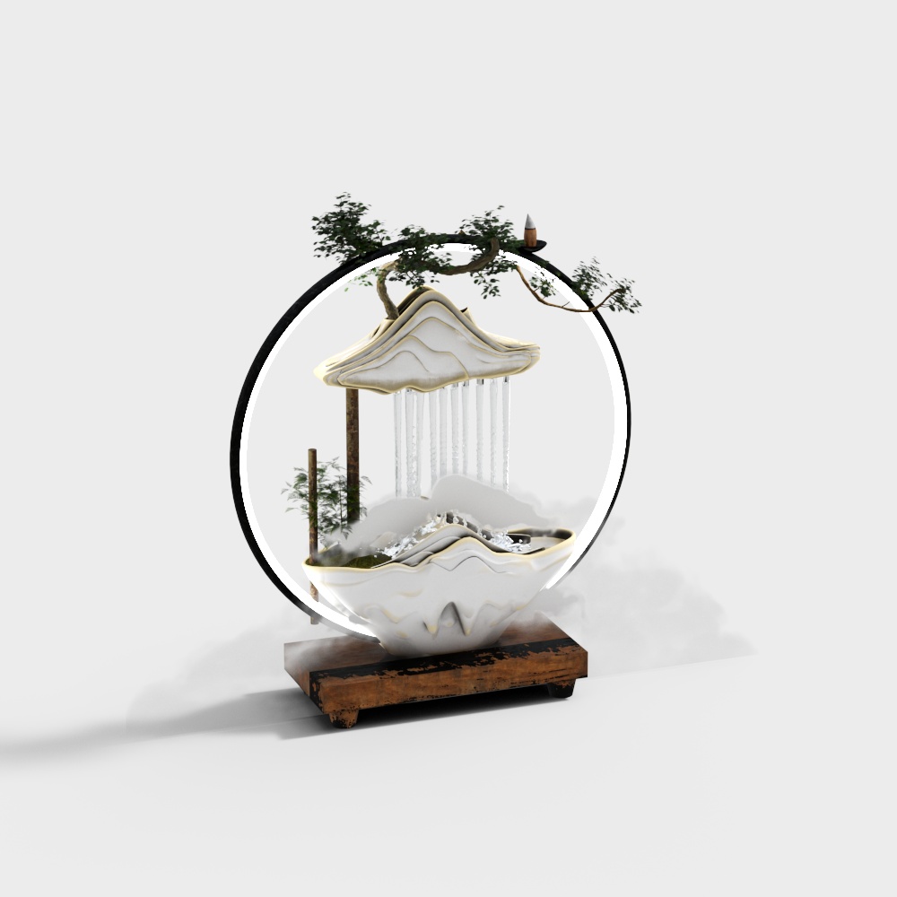 Art sculpture installation in hotel lobby