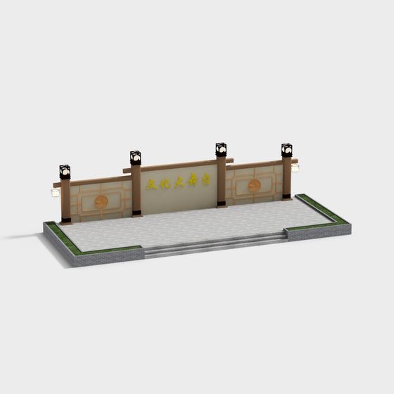 Cultural Grand Stage 3D Model