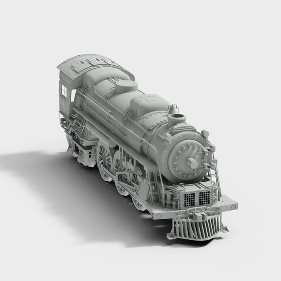 Vintage Steam Locomotive 3D model
