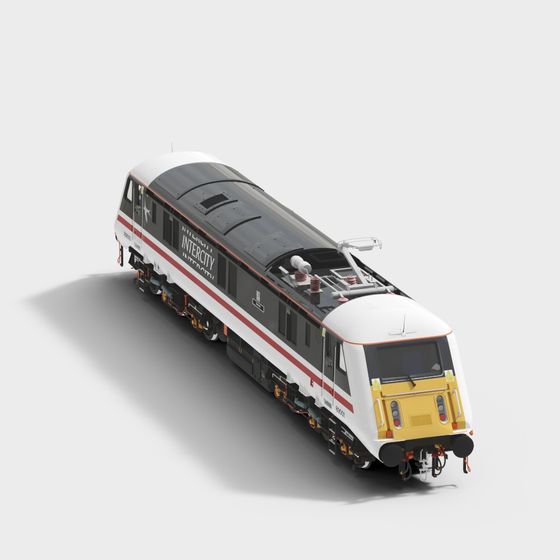 Elegant Low-Polygon Train 3D model